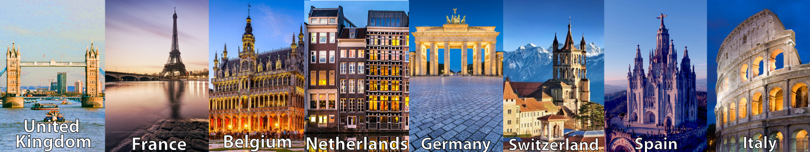 Main European and UK Landmarks