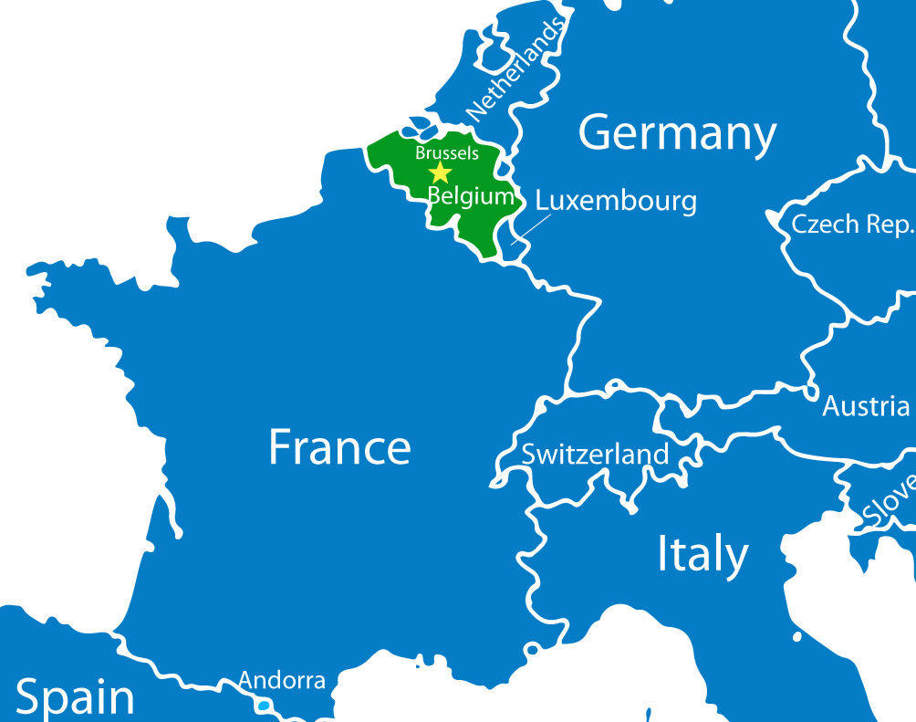 Map of our area of operation Belgium Brussels