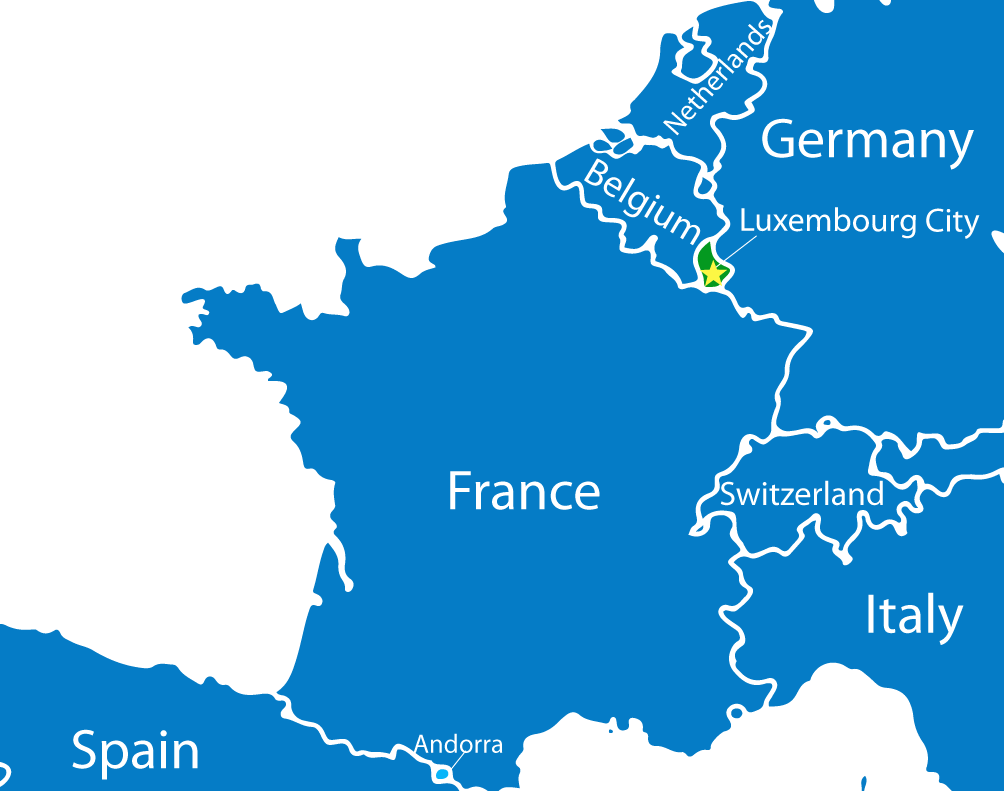 Map of our area of operation private transfer and taxi from Paris to Luxembourg City